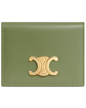 Celine Bi-Fold Card Holder Triomphe - Green