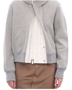 Sacai Long-Sleeved Hooded Jacket - Grey