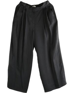 Amomento Cupro Two Tuck Wide Pants - Black