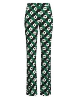 MAX&Co. Check Floral Printed Casual Pants - Green