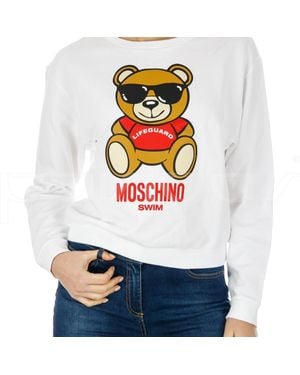 Moschino Logo Printed Pattern Jumper - White