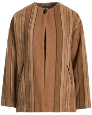 Rag & Bone Long Striped Single- Coat - Brown