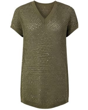 Fabiana Filippi Sequin Ribbon Cardigan - Green