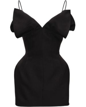 Magda Butrym V-Neck Corset Mini Dress - Black