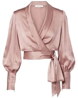 Zimmermann Silk Wrap Top - Pink