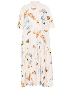 Jil Sander Pleated Shift Maxi Dress - White