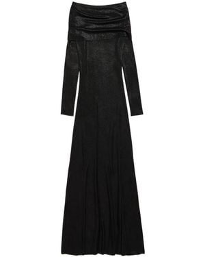 Balenciaga Off-The-Shoulder Maxi Dress - Black