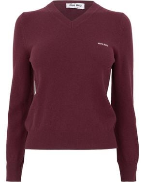Miu Miu Simple Knitted Jumper - Purple