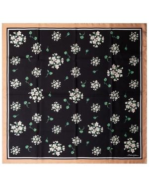 Dolce & Gabbana Floral Printed Scarf - Black