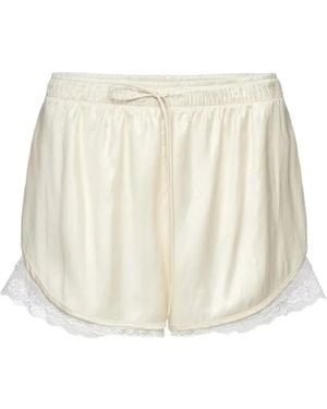 Magda Butrym Lace-Trim Shorts - Natural