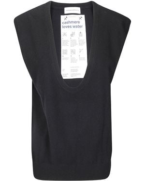 Extreme Cashmere Lord Sleeveless Knitted Top - Black