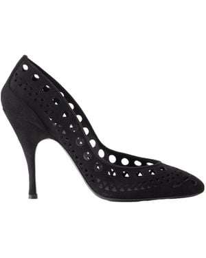 Alaïa Vienne Laser-Cut Court Shoes - Black