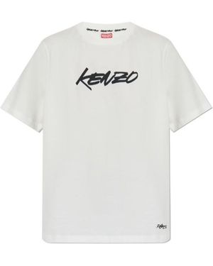 KENZO Logo Printed Crewneck T-Shirt - White