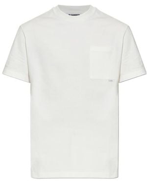 Jil Sander Logo Tag Crewneck T-Shirt - White