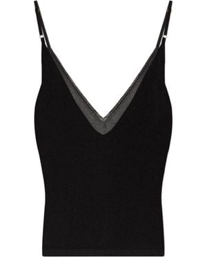 Jacquemus La Maille Spallina Sheer Tank Top - Black