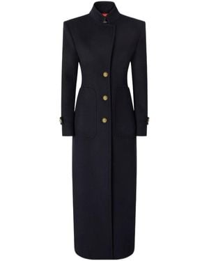 Pinko Button-Fastening Single-Breasted Coat - Blue