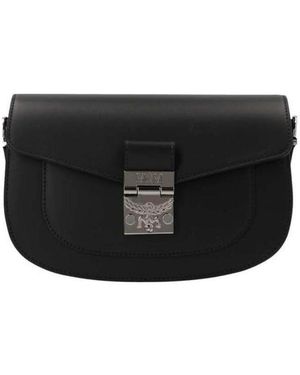 MCM Logo Shoulder Bag - Black