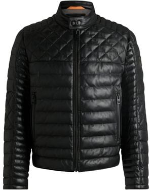 BOSS Long-Sleeved Cotton-Padded Jacket - Black