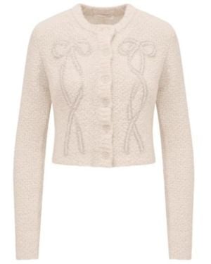 LoveShackFancy Leocadia Embellished Cardigan - White