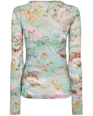 Off-White c/o Virgil Abloh Double-Layer Fabric Top - Green