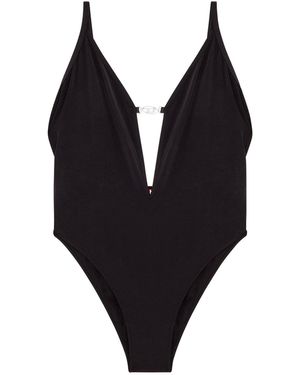 DIESEL Oval D-Plaque Jersey Bodysuit - Black