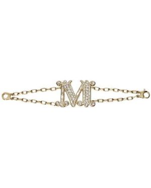 Max Mara Logo Crystal Bracelet - White