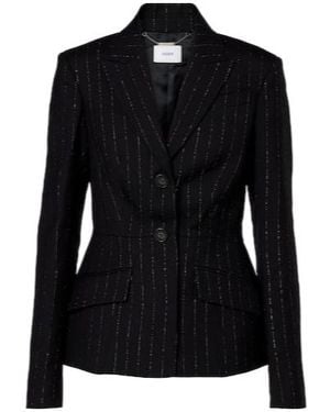 Erdem Pinstripe Wool Blazer - Black