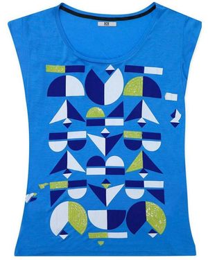 Iceberg Printed Sleeveless T-Shirt - Blue