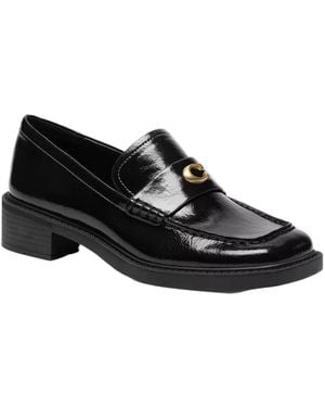 COACH Glazed Penny Loafers - Black