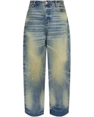 MISBHV Distressed Paint-Splatter Baggy Jeans - Blue