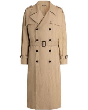 Dolce & Gabbana Crinkled Belted Trench Coat - Natural