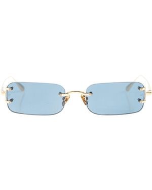 Linda Farrow Taylor Rectangle Frame Sunglasses - Blue