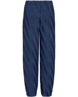 Giorgio Armani Elastic Waistband Casual Trousers - Blue