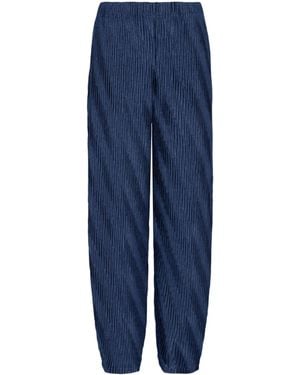 Giorgio Armani Elastic Waistband Casual Trousers - Blue