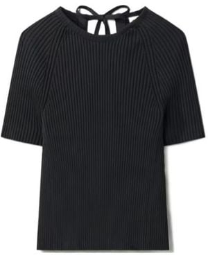 Tory Burch Ribbed Slim Fit Jumper - Black
