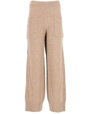 Maison Kitsuné Maison Kitsuné Profile Fox Knitted Trousers - Natural