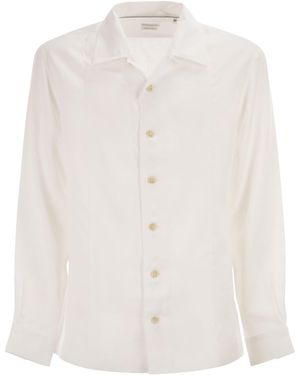 Brunello Cucinelli Crête Detailed Easy Fit Shirt - White