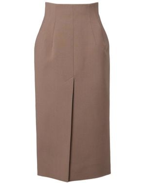 Mugler High-Rise Pencil Skirt - Brown