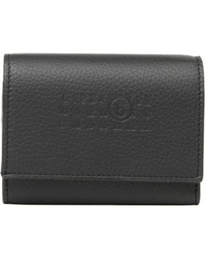 MM6 by Maison Martin Margiela Logo Embossed Trifold Wallet - Gray