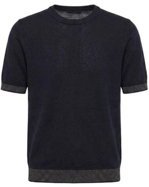Peserico Short-Sleeved Crewneck Knitted Jumper - Black