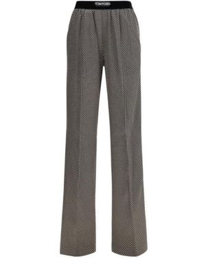 Tom Ford Polka Dot Printed Trousers - Grey