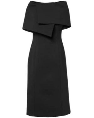 Oscar de la Renta Draped Cocktail Dress - Black