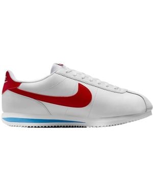 Nike Cortez 23 Logo Detailed Low-Top Trainers - Red