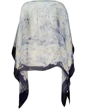 Ferragamo Floral Pattern Shawl - Gray