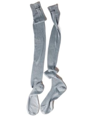 Miu Miu Silk Ribbed Socks - Blue