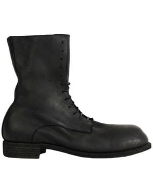 Guidi Lace-Up Ankle Boots - Black