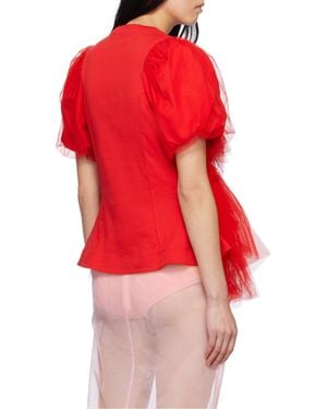 Simone Rocha Puff-Sleeved T-Shirt - Red