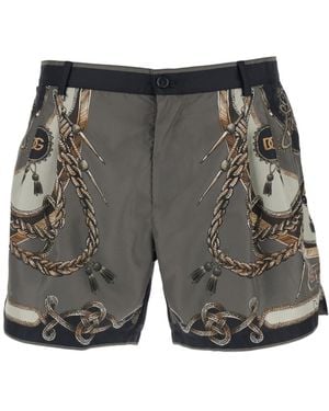 Dolce & Gabbana Printed Swim Shorts - Grey