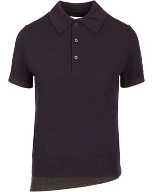 Acne Studios Contrast Trim Polo Knitted Top - Blue