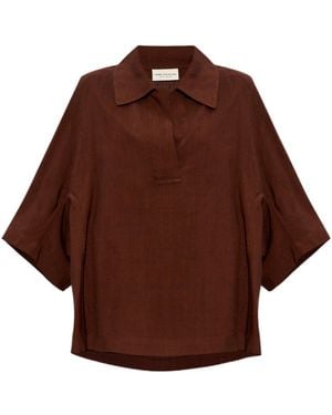 Dries Van Noten Short-Sleeved Oversized Top - Brown